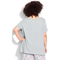 Alternative view of Women's Plus Size Stick Together Sleep Set - Gray | AVENUE