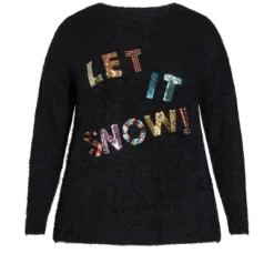 Women's Plus Size Snow Sparkle Sweater - Black | AVENUE 12 Women's Plus Size Snow Sparkle Sweater - Black | AVENUE -Avenue Shop GUEST 86b26d65 13cd 427b b9a7 ace1e0c41f42