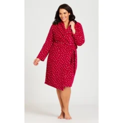 Women's Plus Size Spot Robe - Red | AVENUE -Avenue Shop GUEST 8797e724 bd17 42f2 becf fcda67083637