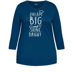 Alternative view of Women's Plus Size Dream Big Sleep Top - Navy | AVENUE