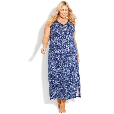 Women's Plus Size Summer Love Sleep Maxi Dress - Leopard | AVENUE 5 Women's Plus Size Summer Love Sleep Maxi Dress - Leopard | AVENUE - Image 3