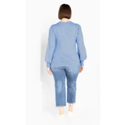 Women's Plus Size Nicky Pom Pom Sweater - Sky Blue | AVENUE -Avenue Shop GUEST 8b7f51e4 22a1 4cc7 bc97 5f082000fdd3