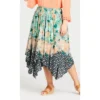 Women's Plus Size Nora Hanky Hem Skirt - Mint | AVENUE