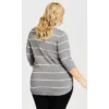 Women's Plus Size 3/4 Sleeve Popover Sweater - Gray | AVENUE -Avenue Shop GUEST 8db57894 3135 4b18 bbe4 3da457ce601b