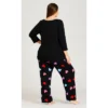 Women's Plus Size Full Length Heart Sleep Pant - Black | AVENUE -Avenue Shop GUEST 8e41fab2 f0b0 4203 9959 0e9ab70071bb