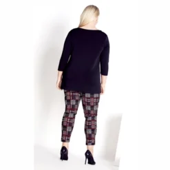 Women's Plus Size Jemma Check Pant - Red | AVENUE
