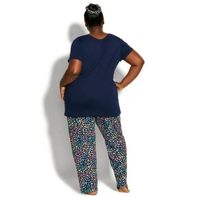 Women's Plus Size Dream On Sleep Set - Navy | AVENUE
