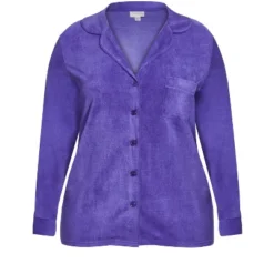 Alternative view of Women's Plus Size Button Up Top - Lilac | AVENUE