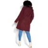 Women's Plus Size Faux Wool Long Coat - Berry | AVENUE