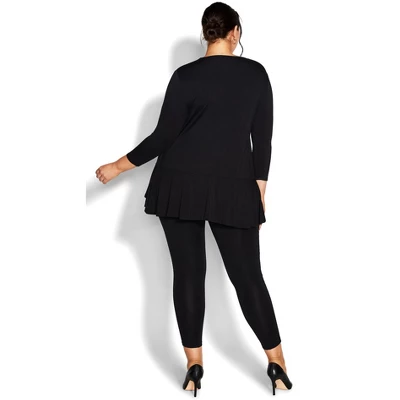 Women's Plus Size Amy Shine Ponte Pant - Black | AVENUE 3 Women's Plus Size Amy Shine Ponte Pant - Black | AVENUE