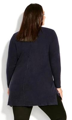 Women's Plus Size Deep Valley V Neck Sweater - Navy | AVENUE