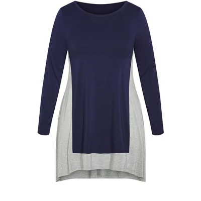 Women's Plus Size Elsa Tunic - Gray Marle | AVENUE 4 Women's Plus Size Elsa Tunic - Gray Marle | AVENUE - Image 2