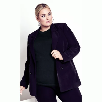 Women's Plus Size Tully Curved Hem Sweater - Midnight | AVENUE 8 Women's Plus Size Tully Curved Hem Sweater - Midnight | AVENUE - Image 6