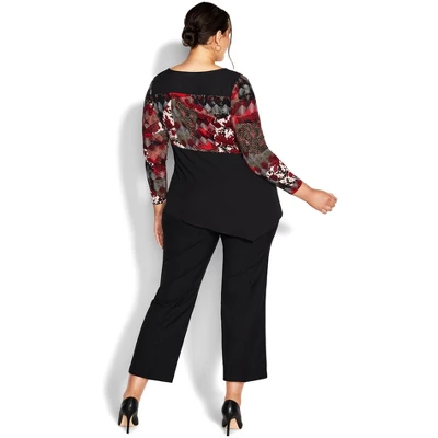 Women's Plus Size Carla Print Top - Rust | AVENUE 3 Women's Plus Size Carla Print Top - Rust | AVENUE
