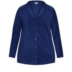 Women's Plus Size Button Fleece Top - Navy | AVENUE -Avenue Shop GUEST 9784193a 4db6 40de a269 58de2d96c72c