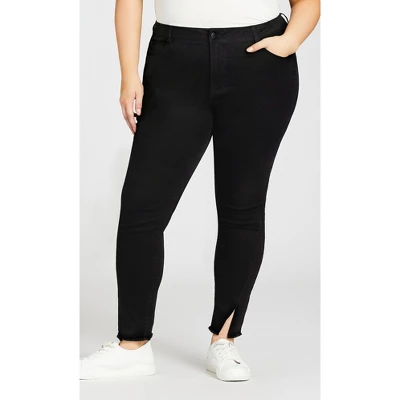 Women's Plus Size Split Jean Black - Average | AVENUE 3 Women's Plus Size Split Jean Black - Average | AVENUE