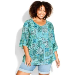 Women's Plus Size Joanna Pintuck Tunic - Aqua | AVENUE 7 Women's Plus Size Joanna Pintuck Tunic - Aqua | AVENUE -Avenue Shop GUEST 98de285c 89f8 4398 9ceb db6c1f4a3746