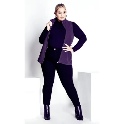 Women's Plus Size Polar Fleece Vest - Plum | AVENUE 4 Women's Plus Size Polar Fleece Vest - Plum | AVENUE - Image 2
