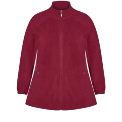 Alternative view of Women's Plus Size Polar Fleece Zip Jacket - Plum | AVENUE