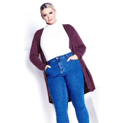 Women's Plus Size Meadow Mews Cardigan - Iris | AVENUE 8 Women's Plus Size Meadow Mews Cardigan - Iris | AVENUE - Image 6