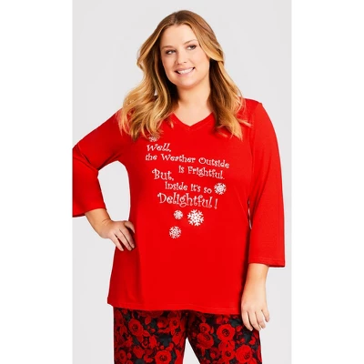 Women's Plus Size Slogan Sleep Top - Red | AVENUE 8 Women's Plus Size Slogan Sleep Top - Red | AVENUE - Image 6