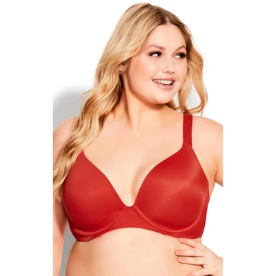 Women's Plus Size Fashion Plunge Bra - Salsa Red| AVENUE 15 Women's Plus Size Fashion Plunge Bra - Salsa Red| AVENUE - Image 13