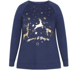 Alternative view of Women's Plus Size Donner Sweat Top - Navy | AVENUE