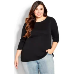 Women's Plus Size Boat Neck Top - Black | AVENUE 16 Women's Plus Size Boat Neck Top - Black | AVENUE -Avenue Shop GUEST 9d9c27f6 c516 4465 abdb 8f244f914482