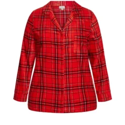 Women's Plus Size Fleece Check Sleep Top - Red | AVENUE 11 Women's Plus Size Fleece Check Sleep Top - Red | AVENUE -Avenue Shop GUEST a39045c2 7533 4dee a5c3 76e3aaf59090