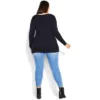 Women's Plus Size Ribbed Trim Sweater - Navy | AVENUE -Avenue Shop GUEST a44509ab ea7d 4fcb a16d ca6fb7be5993