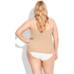 Women's Plus Size Strappy Seamless Cami - Natural | AVENUE
