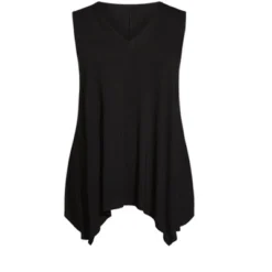 Alternative view of Women's Plus Size V Neck Swing Tank - Black | AVENUE