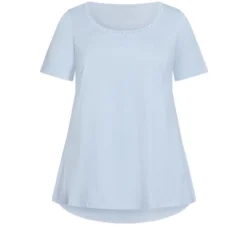 Alternative view of Women's Plus Size Swing Trim T-Shirt - Chambray Blue | AVENUE