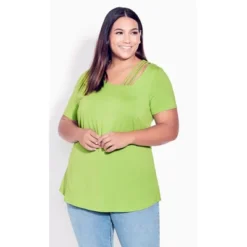 Women's Plus Size V Cut Out Top - Chartreuse | AVENUE 17 Women's Plus Size V Cut Out Top - Chartreuse | AVENUE -Avenue Shop GUEST a62e105f b4bd 4856 9ee7 42b550dac12a