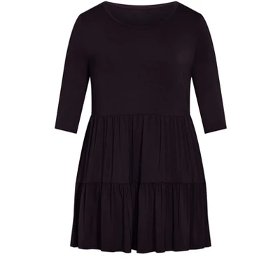 Women's Plus Size Amaya Tunic - Black | AVENUE 6 Women's Plus Size Amaya Tunic - Black | AVENUE - Image 4