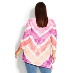 Women's Plus Size 3/4 Sleeve Tie Dye Top - Greens | AVENUE