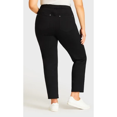 Women's Plus Size Knit Pull On Jean Black - Average | AVENUE 3 Women's Plus Size Knit Pull On Jean Black - Average | AVENUE