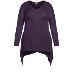 Alternative view of Women's Plus Size Ariel Tunic Sweater - Plum | AVENUE