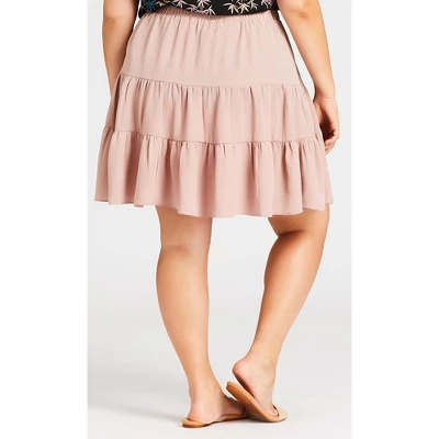 Women's Plus Size So Sweet Skirt - Champagne | AVENUE 5 Women's Plus Size So Sweet Skirt - Champagne | AVENUE - Image 3