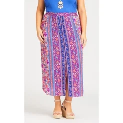 Women's Plus Size Tuscan Maxi Skirt - Purple | AVENUE