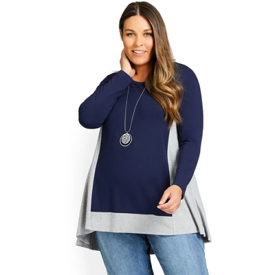 Women's Plus Size Elsa Tunic - Gray Marle | AVENUE 9 Women's Plus Size Elsa Tunic - Gray Marle | AVENUE - Image 7