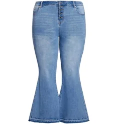 Alternative view of Avenue Women's Plus Size Harmony Flare Jean - Light Wash | AVEOLOGY