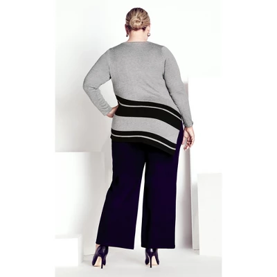 Women's Plus Size Ivory Sweater - Charcoal Marle | AVENUE 5 Women's Plus Size Ivory Sweater - Charcoal Marle | AVENUE - Image 3