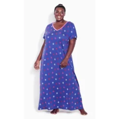 Women's Plus Size Short Sleeve Maxi Sleep Dress - Periwinkle Floral | AVENUE 9 Women's Plus Size Short Sleeve Maxi Sleep Dress - Periwinkle Floral | AVENUE -Avenue Shop GUEST ada701a9 154a 4814 8953 105a71d21576