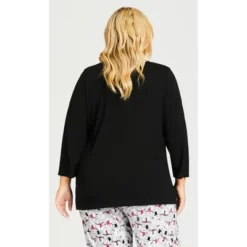 Alternative view of Women's Plus Size Falala Sleep Top - Black | AVENUE