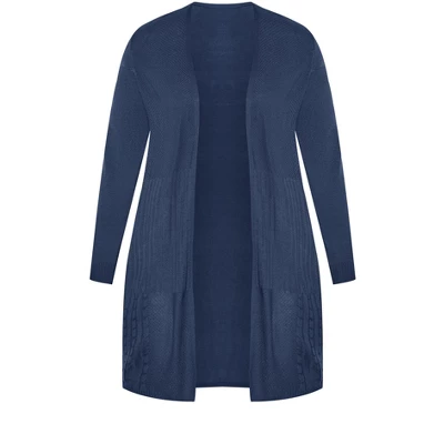 Women's Plus Size Meadow Mews Cardigan - Blue | AVENUE 4 Women's Plus Size Meadow Mews Cardigan - Blue | AVENUE - Image 2