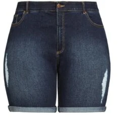 Alternative view of Women's Plus Size Giana Ripped Short - Dark | AVENUE