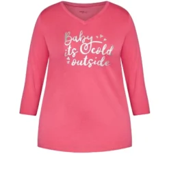 Women's Plus Size Cold Outside Sleep Top - Pink | AVENUE 11 Women's Plus Size Cold Outside Sleep Top - Pink | AVENUE -Avenue Shop GUEST b50f534a 1126 4751 b003 ec506e0d96ba