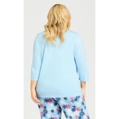 Alternative view of Women's Plus Size Cocktails Sleep Top - Blue | AVENUE