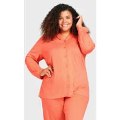 Women's Plus Size Button Print Sleep Top - Peach Spot | AVENUE 13 Women's Plus Size Button Print Sleep Top - Peach Spot | AVENUE -Avenue Shop GUEST b675b6f0 2a60 4cf0 b1c4 6037f93496aa
